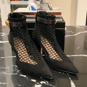 Christian Dior ⭐️ Black Suede and Mesh Ankle Boots